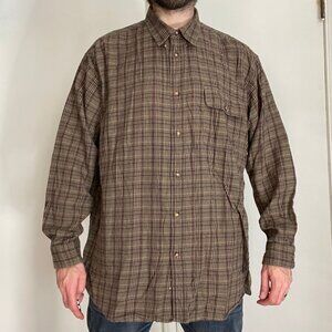 VINTAGE Orvis Shirt Men XXL Tall Multicolor Long Sleeve Check Button Down Shirt